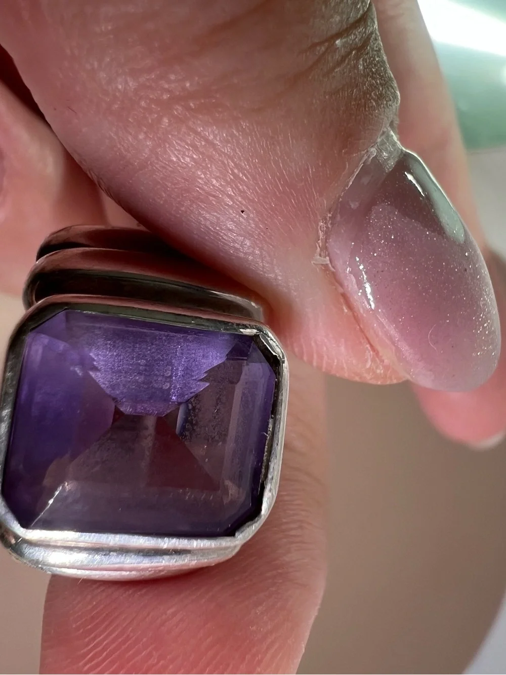 Sterling Silver Amethyst Statement Ring
